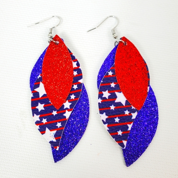 american flag Earrings Jewelry - Patriotic 4th of July Lightweight Earrings
